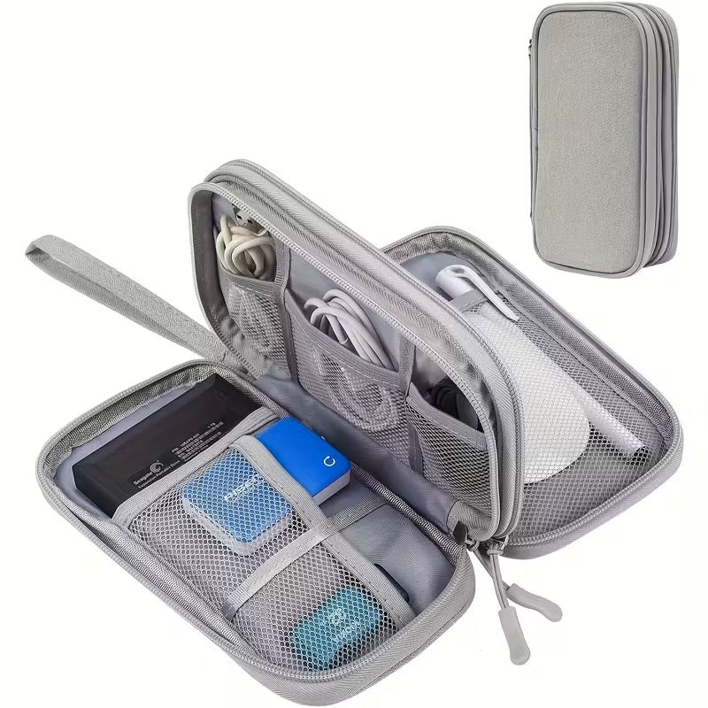 Estuche Organizador Accesorios Electrónicos Gris