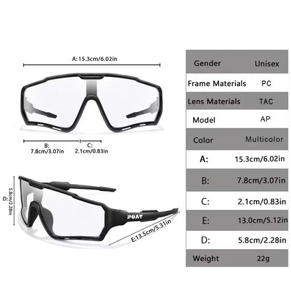 Gafas de Ciclismo Fotocromáticas Unisex – Lentes UV400 Negro/Turquesa