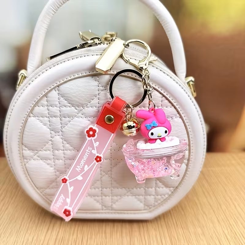 Llavero Hello Kitty Tipo Bañera de Silicona y Acrílico para Mujer