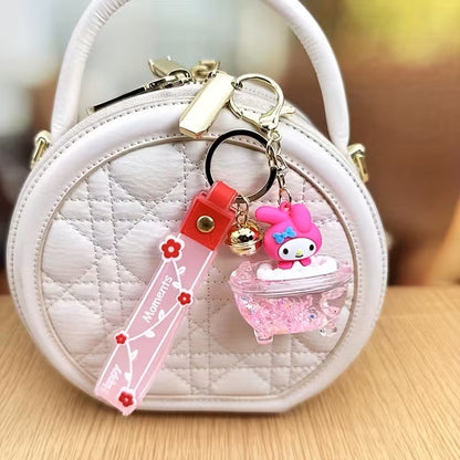 Llavero Hello Kitty Tipo Bañera de Silicona y Acrílico para Mujer