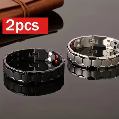 Juego de 2 Pulseras Geométricas Hexagonales 4 en 1 Unisex