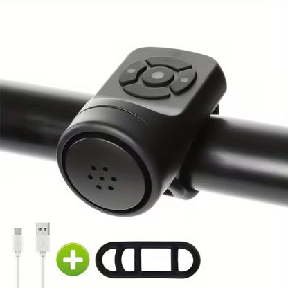 Bocina USB Recargable Bicicleta 120dB 4 Modos IP65 Negra