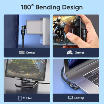 Cable USB-C a USB-C 240W Giratorio 180° con LED