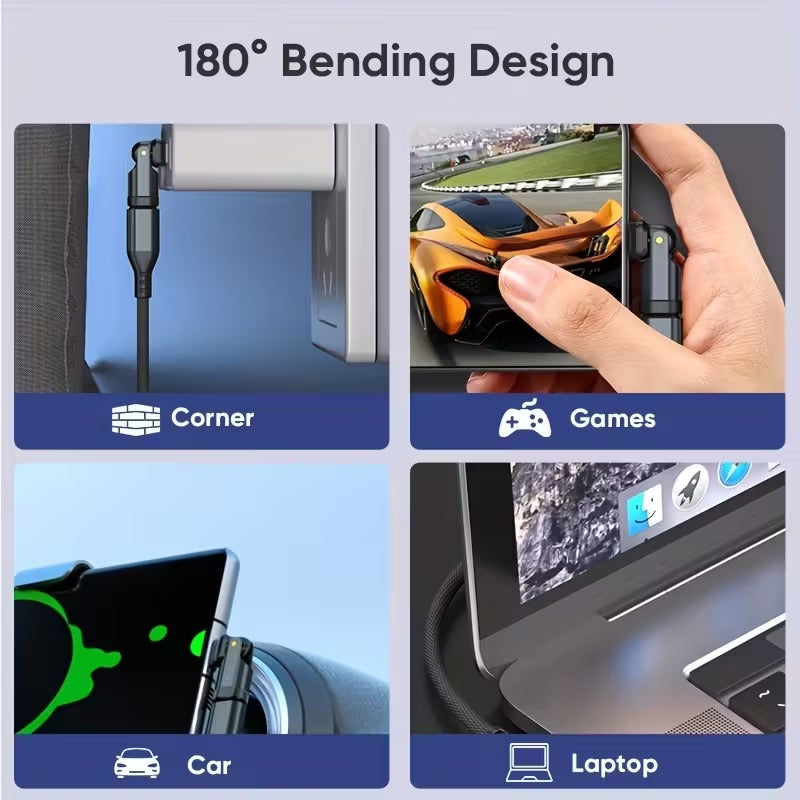 Adaptador USB-C PD 240W Giratorio 180° Alta Potencia