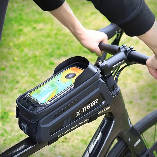 Bolsa para Marco de Bicicleta MTB y Ruta con Correa Ajustable Negra