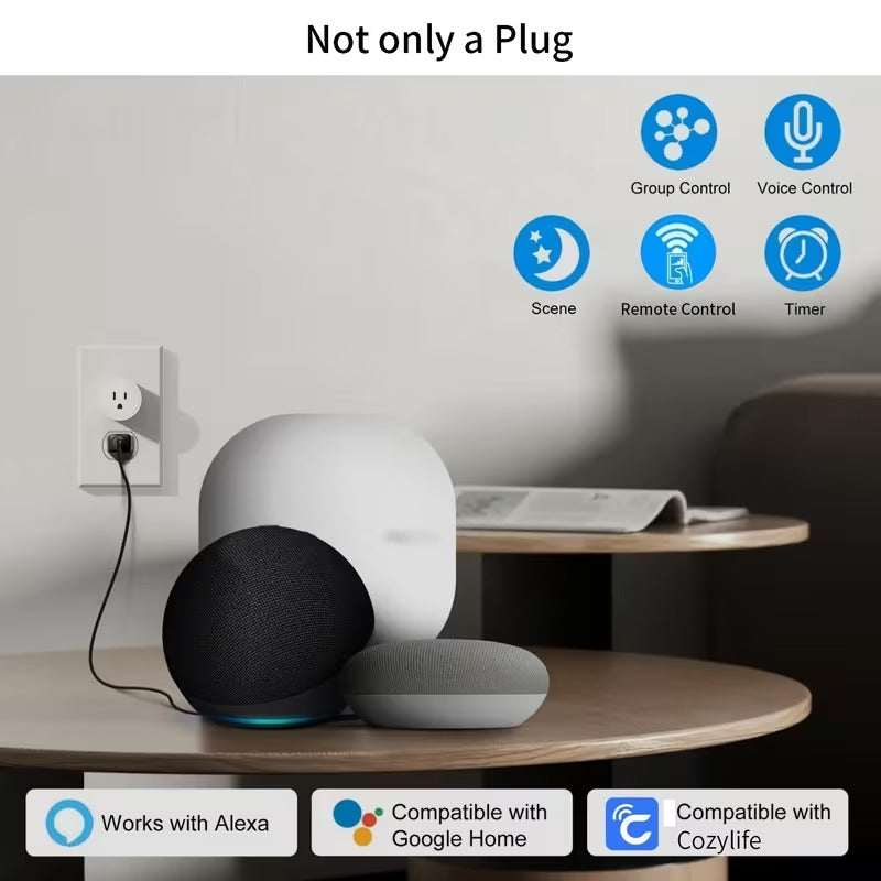 Enchufe Inteligente WiFi 10A Compatible Alexa y Celular Pack x2