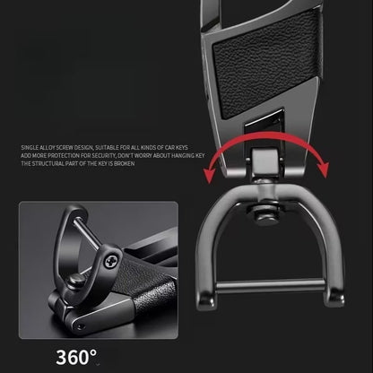 Llavero Giratorio 360° de Metal Negro para Auto
