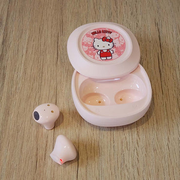 Auriculares Inalámbricos Hello Kitty Rosa Pastel Micrófono y Estuche