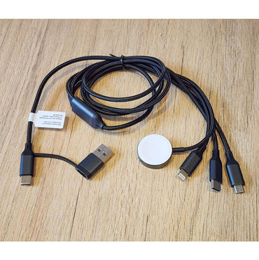 Cable Carga Múltiple 4 en 2 30W Apple y Android 1,22m