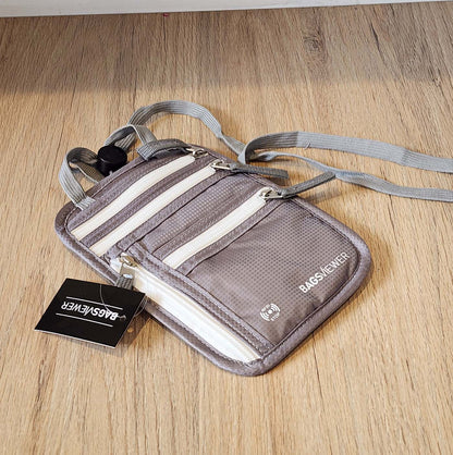 Bolso de cuello para viaje Antirrobo con Bloqueo RFID - Gris Claro