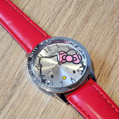 Reloj de Moda Hello Kitty Sanrio para Mujer con Correa de Cuero PU