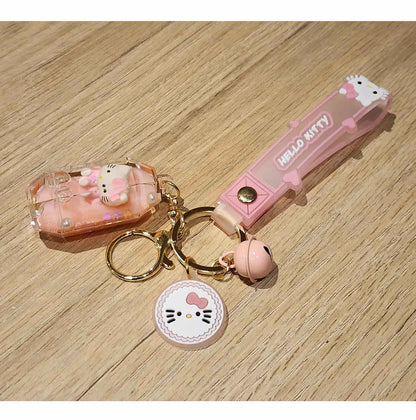 Llavero Hello Kitty Sanrio Rosa con Diamante de Arena y Borla