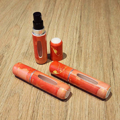 Atomizadores de Perfume Mini 5ml para Mujer Pack x3 Mármol Rojo