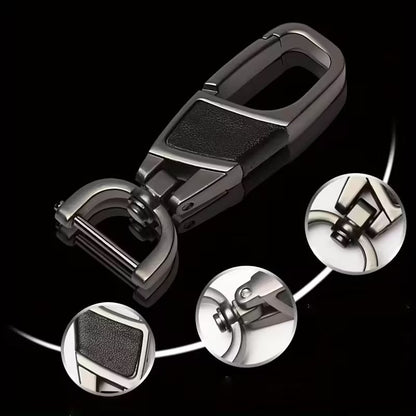 Llavero Giratorio 360° de Metal Negro para Auto