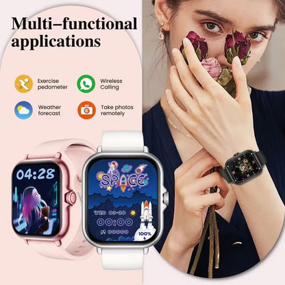 Smartwatch 1.83” con Llamadas y Monitoreo de Salud Dorado y Beige