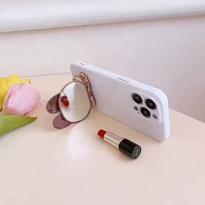 Soporte para Celular Plegable Conejito y Lazo Blanco y Dorado