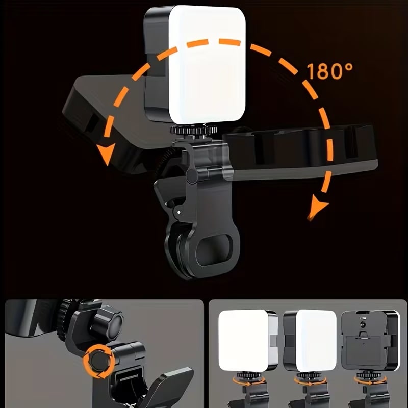 Luz de Relleno LED Portátil con Pinza para Celular y Cámara