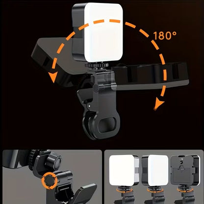 Luz de Relleno LED Portátil con Pinza para Celular y Cámara