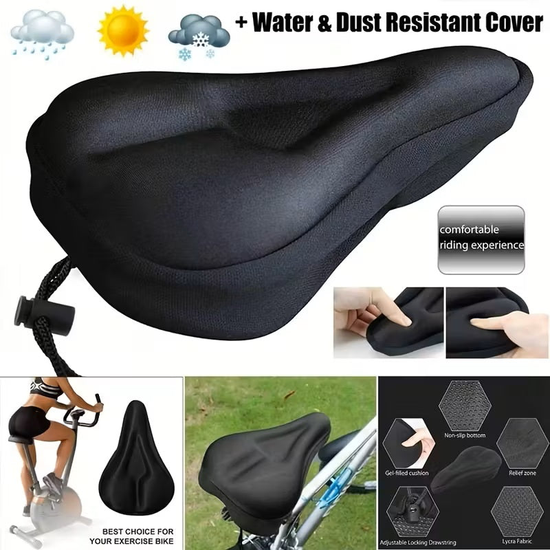Funda Gel Asiento Bicicleta - Comodidad y Suave - Negro