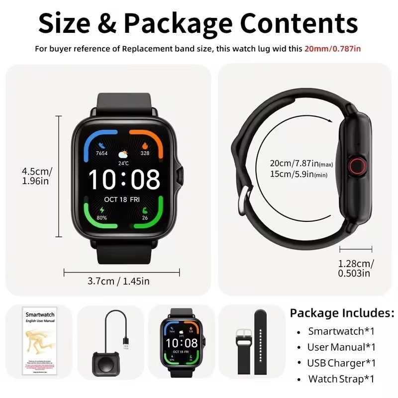Smartwatch 1.83” con Llamadas y Monitoreo de Salud Dorado y Beige