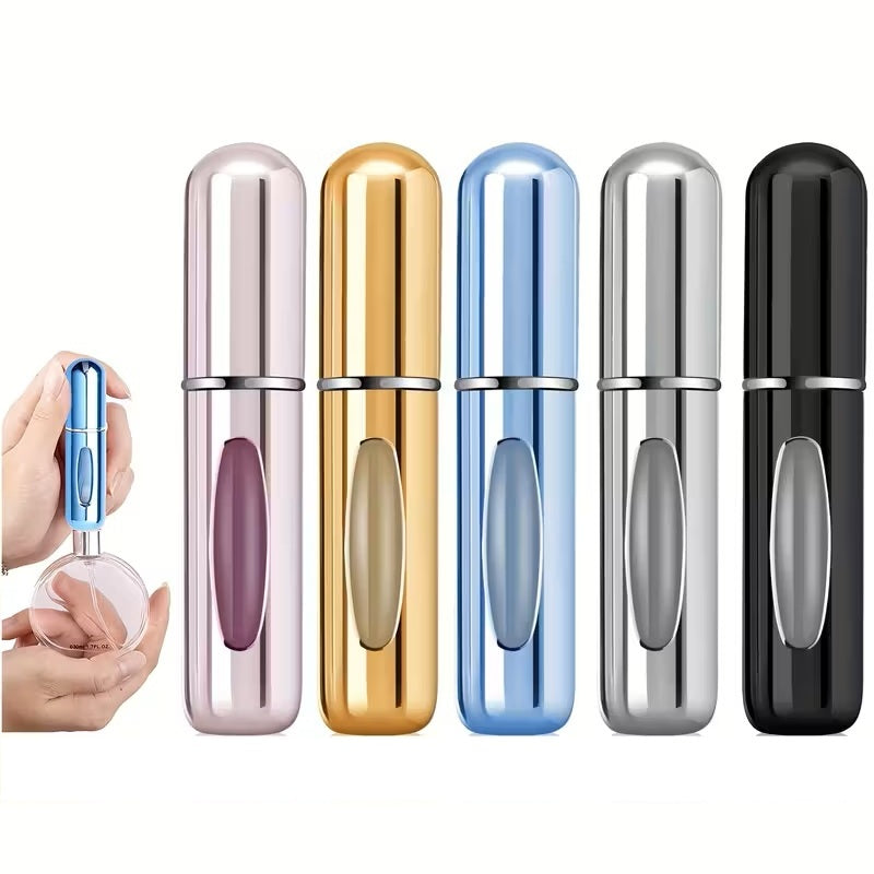 Atomizadores de Perfume Mini 5ml Unisex 5 Colores para Viaje Pack x5