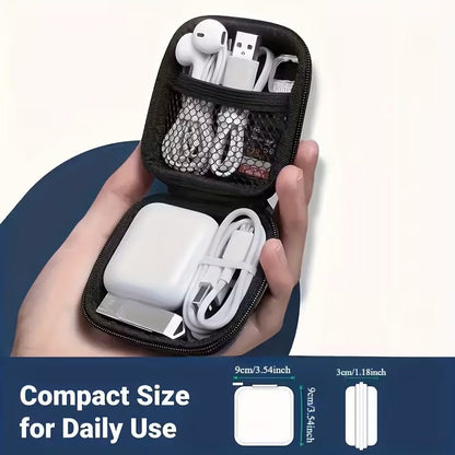 Mini Estuche Portátil para Accesorios Electrónicos Negro