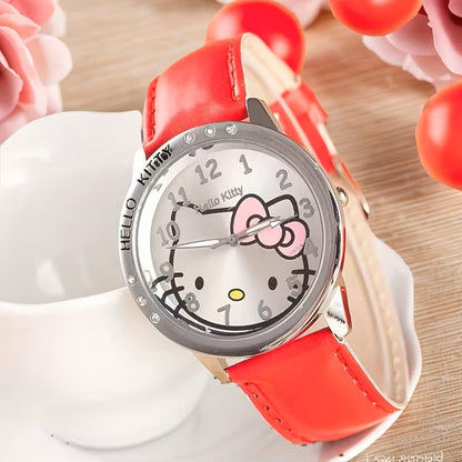 Reloj de Moda Hello Kitty Sanrio para Mujer con Correa de Cuero PU