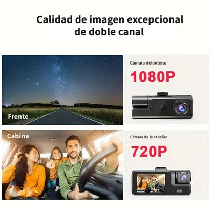 Cámara Doble ZKCAMSPY 1080P – Frontal e Interior, 170° Visión, HD