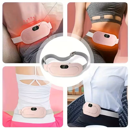 Masajeador Abdominal Recargable USB con Calor y Vibración Rosa