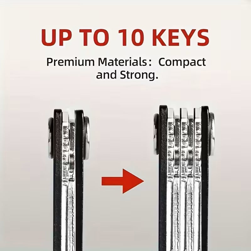Llavero Minimalista de Aluminio organizador para 10 Llaves Negro