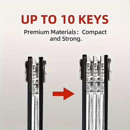 Llavero Minimalista de Aluminio organizador para 10 Llaves Negro