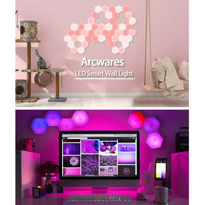 Lámparas LED RGB Hexagonales – Programables y Táctiles con Control Remoto