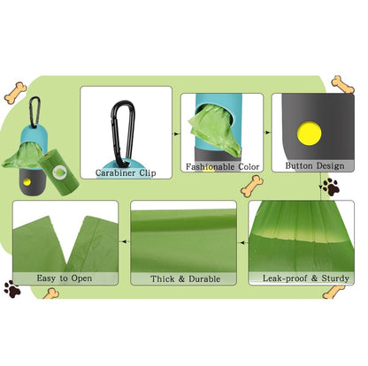 Dispensador Bolsas Perro Eliamo con Linterna LED y Clip