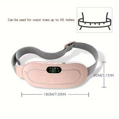 Masajeador Abdominal Recargable USB con Calor y Vibración Rosa