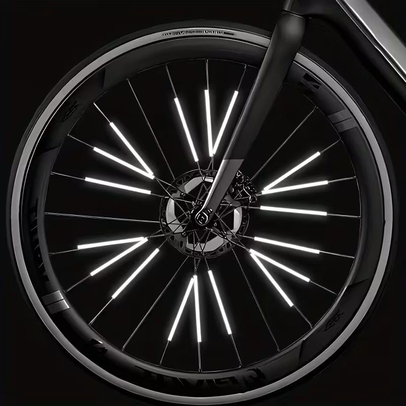 Tiras Reflectantes para Radios de Bicicleta con Visibilidad 360° Pack x12