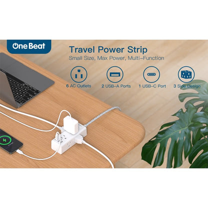 Regleta One Beat 9 en 1 con USB C y Protector de Sobretensiones