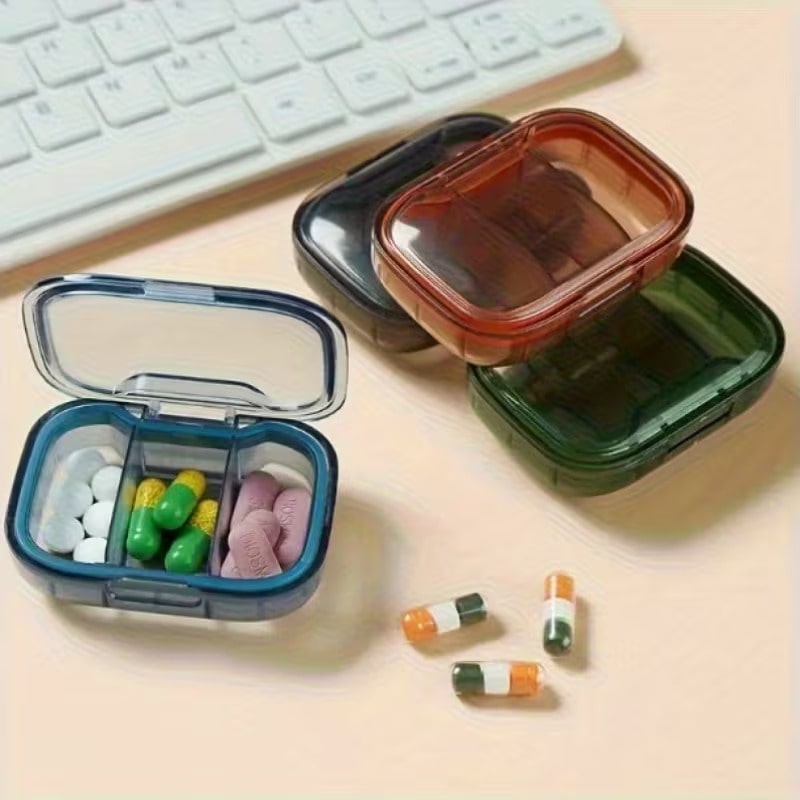 Pastillero Organizador de Pastillas Portátil Mini Negro