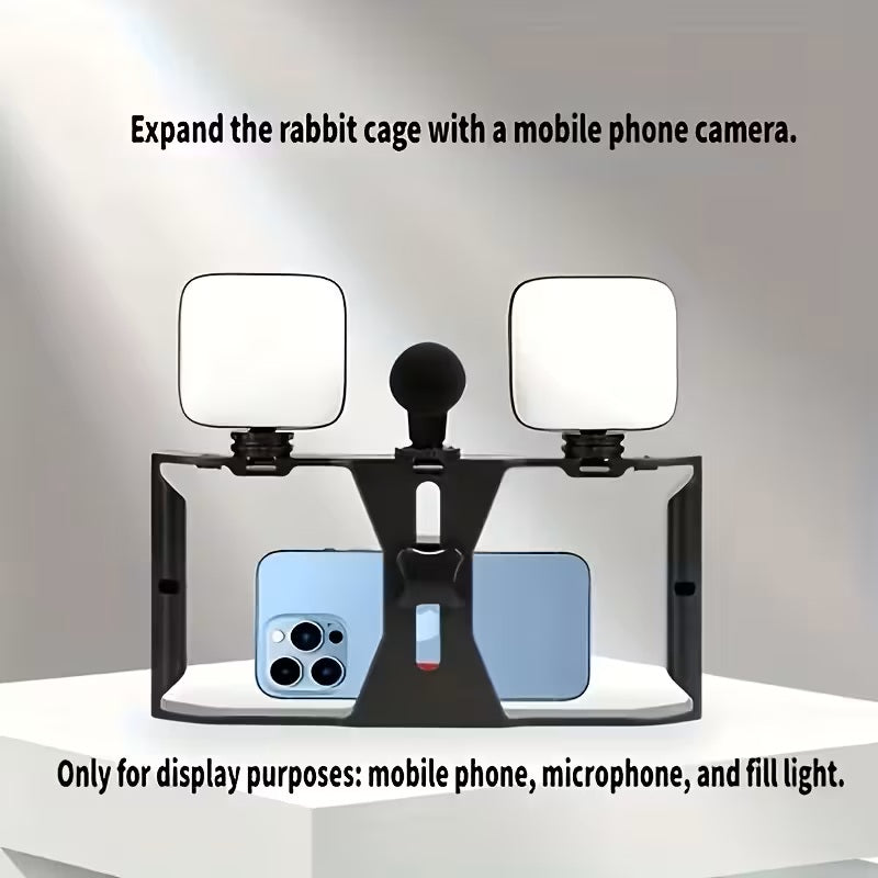 Jaula Estabilizadora para Celular – Soporte Vlogging con 3 Zapatas Frías