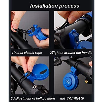 Bocina USB Recargable Bicicleta 120dB 4 Modos Impermeable Negra