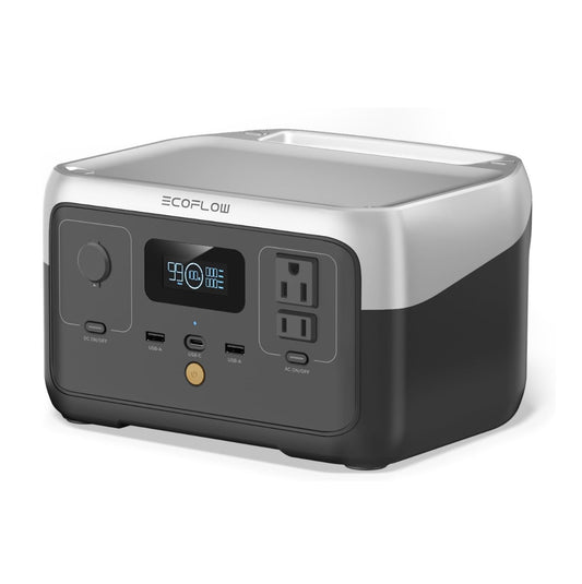 Estación de Energía Portátil - EF ECOFLOW RIVER 2 - 256 Wh - 300w hasta 600W - Carga Rápida de 1 Hora - batería LiFePO4 - Generador Solar