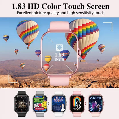Smartwatch 1.83” con Llamadas y Monitoreo de Salud Dorado y Beige