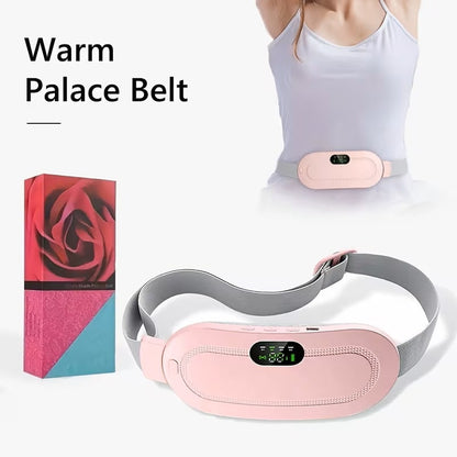 Masajeador Abdominal Recargable USB con Calor y Vibración Rosa