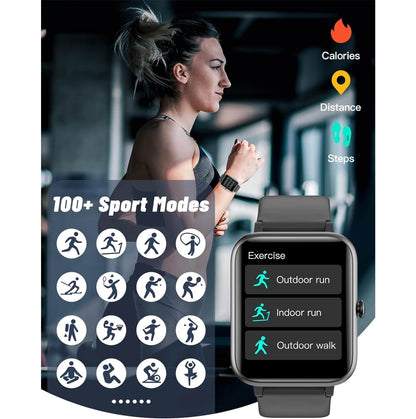Smartwatch 1.83” con GPS y Bluetooth IP68 Negro