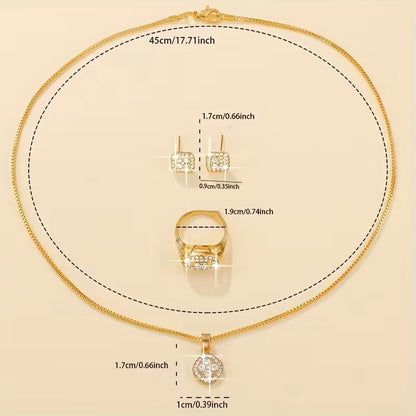 Set de Accesorios para Mujer 5pz Aretes Anillo Reloj Collar Rose Gold
