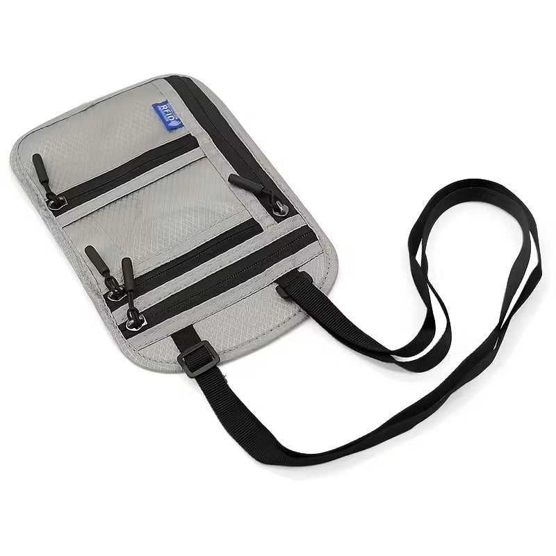 Cartera de Viaje Antirrobo con Bloqueo RFID Gris Claro