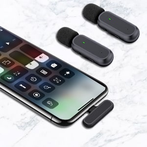 Micrófonos Lavalier Inalámbricos Profesionales – USB-C & Lightning – Pack x2