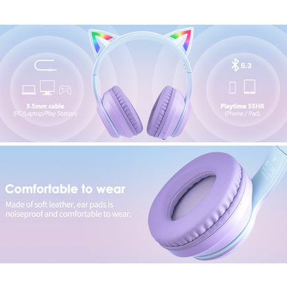 Audífonos Bluetooth ONITOON Orejas de Gato LED HiFi
