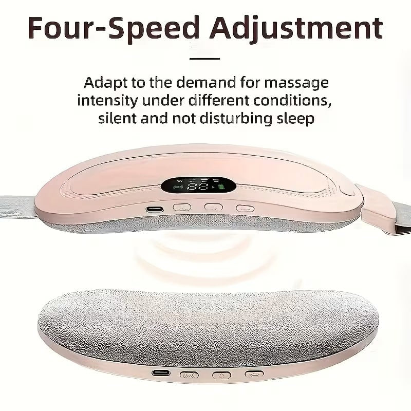 Masajeador Abdominal Recargable USB con Calor y Vibración Rosa