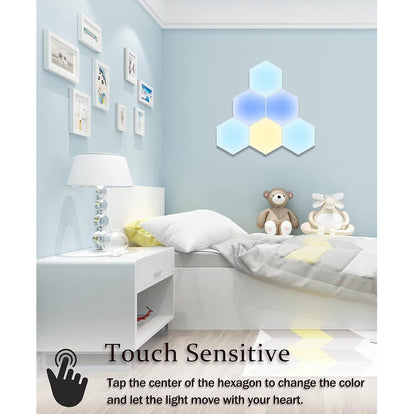 Lámparas LED RGB Hexagonales – Programables y Táctiles con Control Remoto