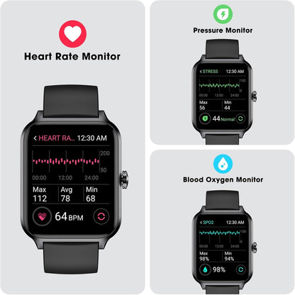 Smartwatch Pautios 1.8” IP68 con Monitoreo de Salud y Actividad Negro